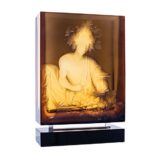 ボヘミアガラス モーゼル 花瓶 バッカス ( Bohemian Glass Moser Bacchus Hand Cut and Engraved Vase )