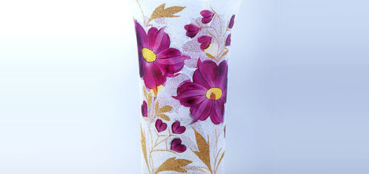 ボヘミアガラス カラーベース 花瓶