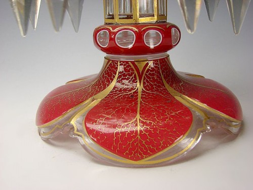 ボヘミアガラス モーゼル 花瓶 Cased Mantle Luster Unusual Double Overlay