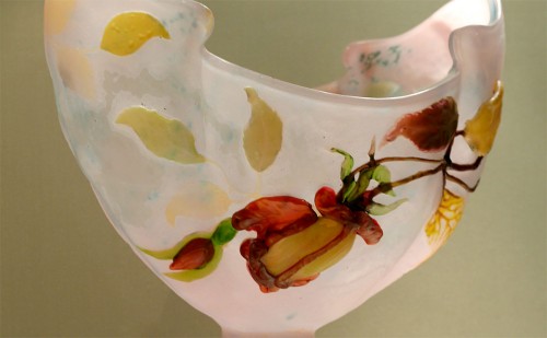 エミール・ガレ 花瓶 フランスの薔薇