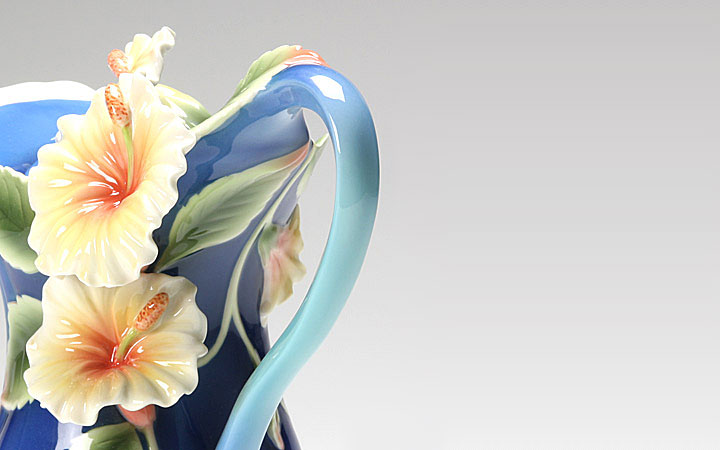 フランツ・コレクション アイランドハイビスカス ブルー ティーポット ( Teapot Franz Porcelain Collection Hibiscus Blue )