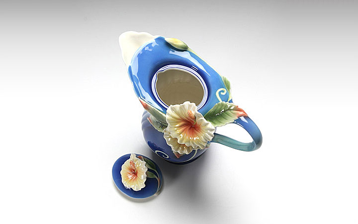 フランツ・コレクション アイランドハイビスカス ブルー ティーポット ( Teapot Franz Porcelain Collection Hibiscus Blue )