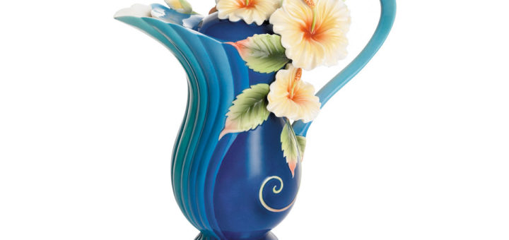 フランツ・コレクション アイランドハイビスカス ブルー ティーポット ( Teapot Franz porcelain Collection Hibiscus blue )