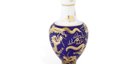 マイセン 花瓶 「金彩明ドラゴン」 ( MEISSEN® "Dragon" Vase with Border Decoration )