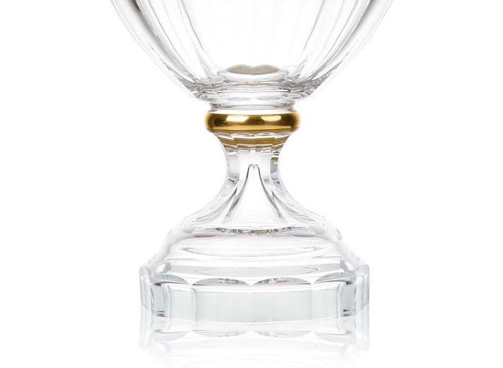 ボヘミアガラス モーゼル 花瓶 メラーノ ハンドカット ギルデッド ( Bohemian Glass Moser Merano 3206, Hand Cut and Gilded Vase )