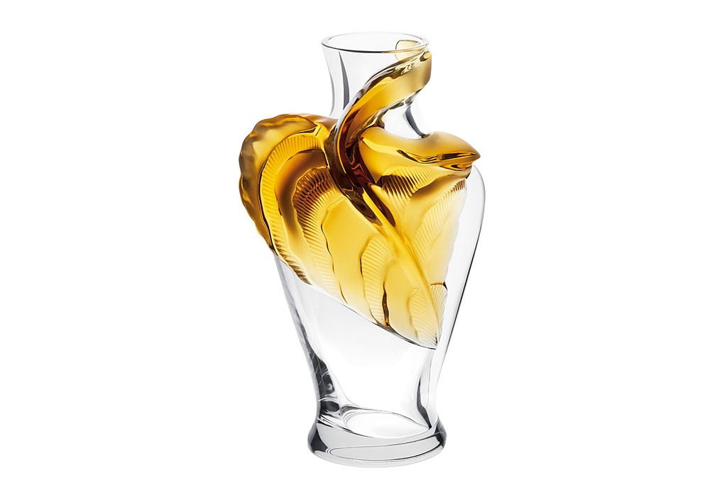 ラリック 花器 タネガ アンバー ( Lalique Tanega Vase, Amber Crystal Limited Edition )