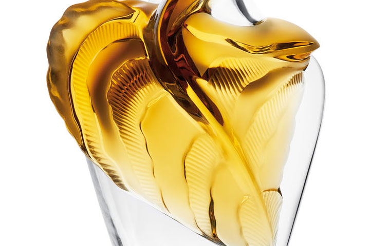 ラリック 花器 タネガ アンバー ( Lalique Tanega Vase, Amber Crystal Limited Edition )