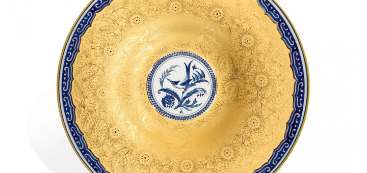 マイセン 大皿 「ハチドリ」 ( MEISSEN® "Hummingbird" dish in cobalt blue )