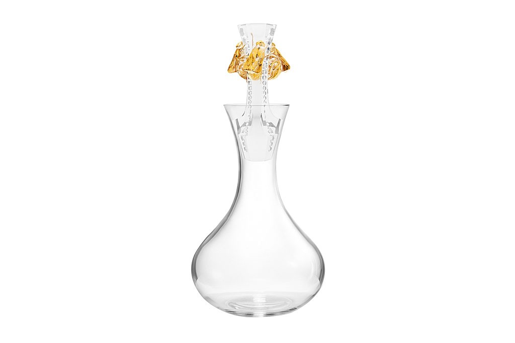 ラリック イヤーデカンタ 2015 アベイユ クリア ゴールド ( Lalique Abeilles - Decanter, Clear Crystal and Gold Stamped - 2015 Vintage Edition )