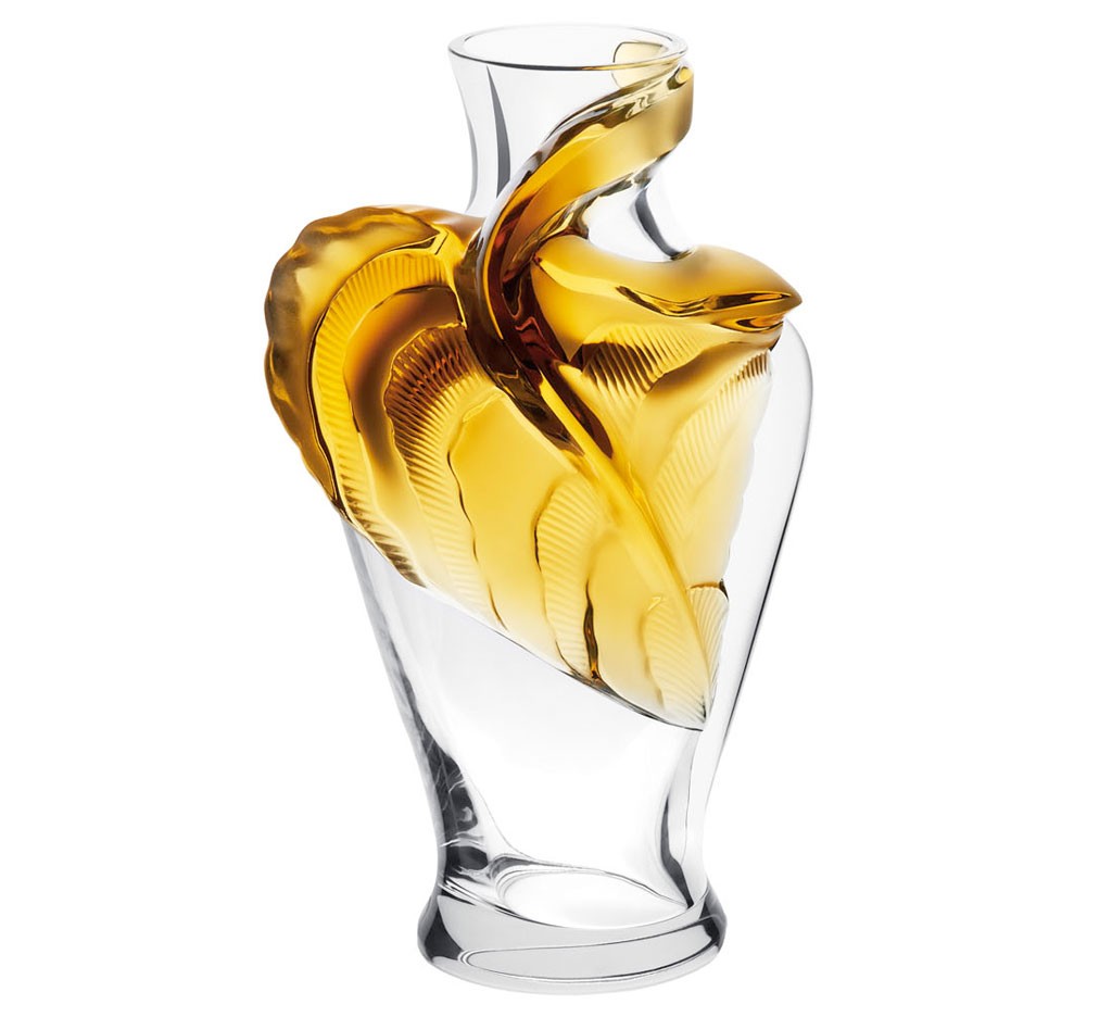 ラリック 花器 タネガ アンバー ( Lalique Tanega Vase, Amber Crystal Limited Edition )