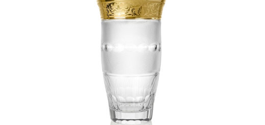 ボヘミアガラス モーゼル 花瓶 シルエット579/10160 ハンドカット ゴールド ( Bohemian Glass Moser Silhouette 579/10160, hand cut and gilded vase )