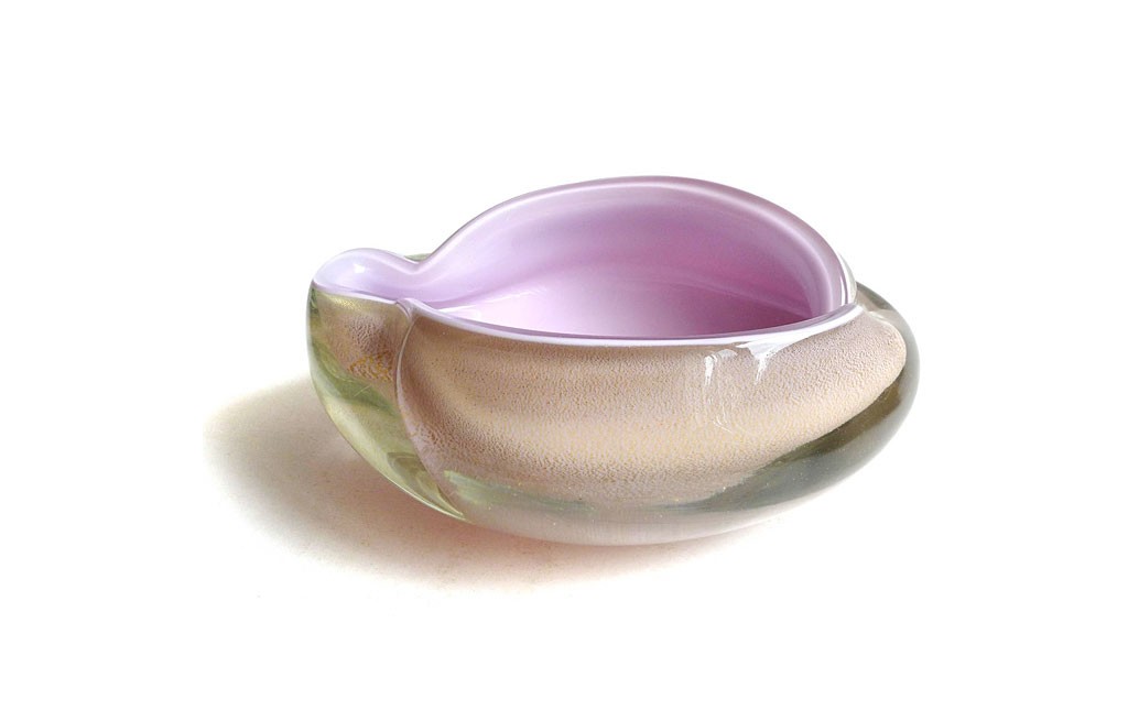 ヴェネチアガラス アルフレッド・バルビーニ ボウル ラベンダー ( Venetian Glass Alfredo Barbini Lavender Bowl )