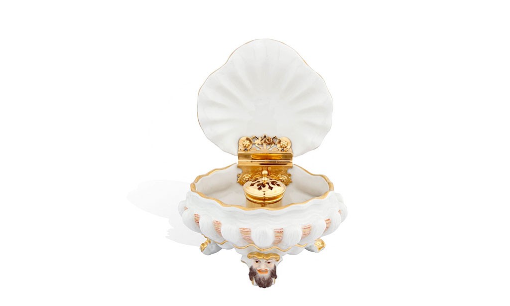 マイセン スパイスボックス 「スワンサーヴィス」 ( MEISSEN® Box In Polychrome And Gold )