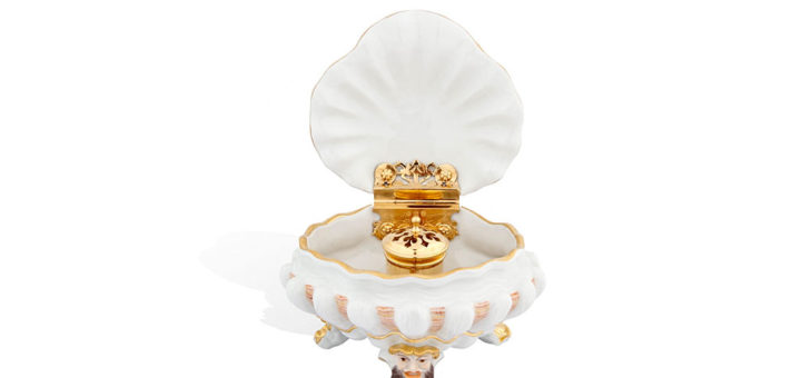 マイセン スパイスボックス 「スワンサーヴィス」 ( MEISSEN® Box In Polychrome And Gold )