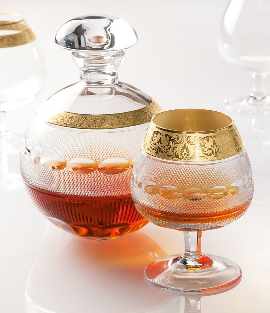 ボヘミアガラス モーゼル ブランデーセットII 16520/10160/OP ( Bohemian Glass Moser Brandy set II 16520/10160/OP, luxury 3 pcs gift set )