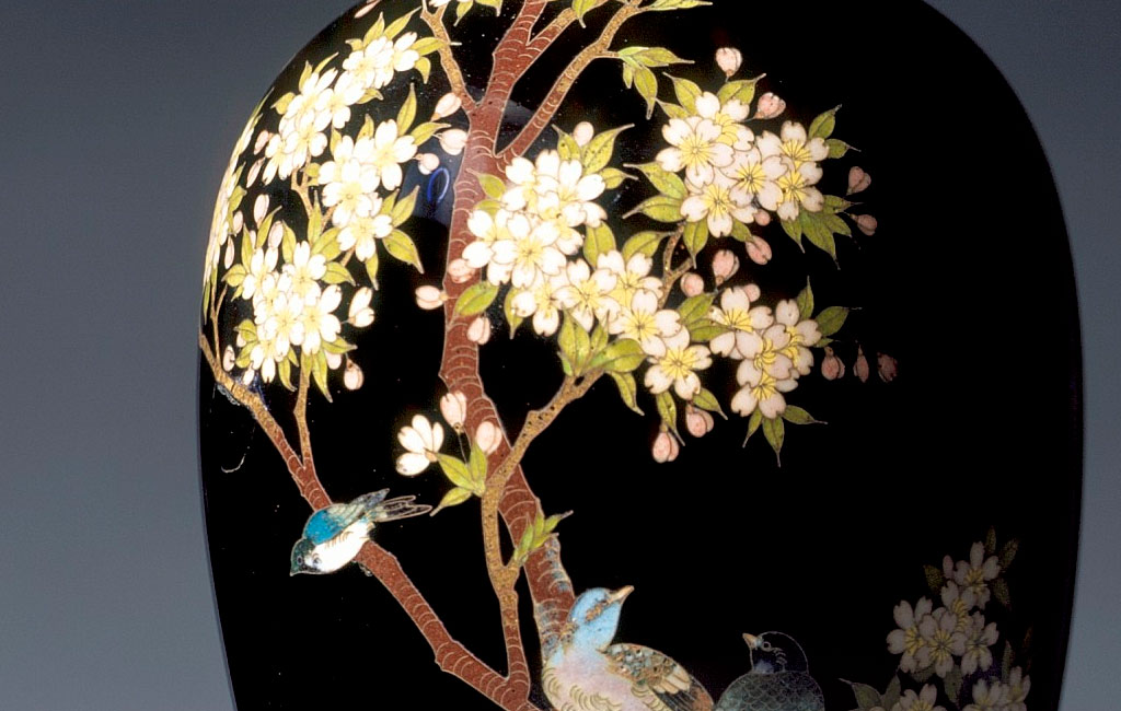 七宝焼 並河靖之 花鳥文花瓶 - CRAFTS DESIGN