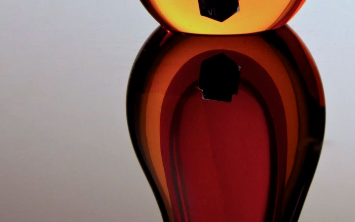 ヴェネチアガラス アントニオ・ダ・ロス 花瓶 レッド・イエロー ( Venetian Glass Antonio Da Ros Vase in Red and Yellow )