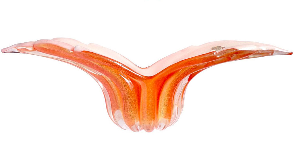 ヴェネチアガラス アルフレッド・バルビーニ ボウル ソッメルソ オレンジ ( Venetian Glass Alfredo Barbini Sommerso and Solid Orange Hues Bowls )