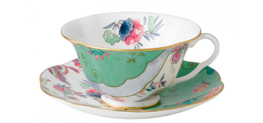 ウェッジウッド バタフライブルーム ティーカップ&ソーサー グリーン ( Wedgwood Butterfly Bloom Teacup & Saucer Green )