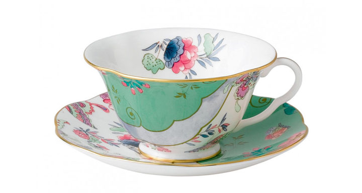 ウェッジウッド バタフライブルーム ティーカップ&ソーサー グリーン ( Wedgwood Butterfly Bloom Teacup & Saucer Green )