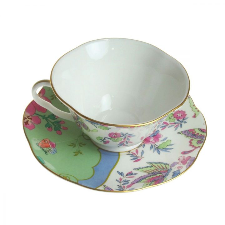 ウェッジウッド バタフライブルーム ティーカップ&ソーサー グリーン ( Wedgwood Butterfly Bloom Teacup & Saucer Green )