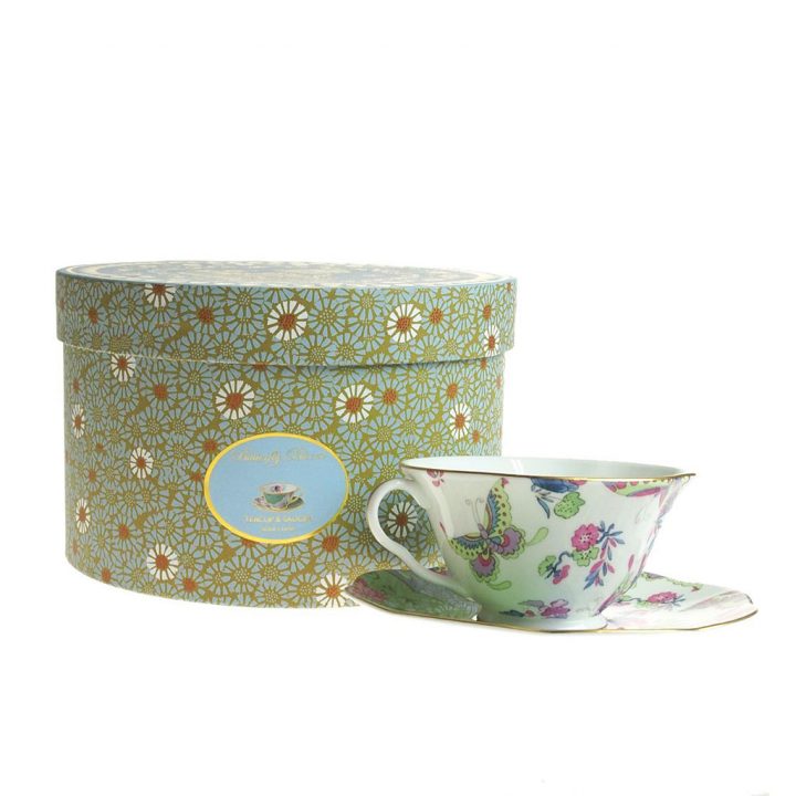 ウェッジウッド バタフライブルーム ティーカップ&ソーサー グリーン ( Wedgwood Butterfly Bloom Teacup & Saucer Green )