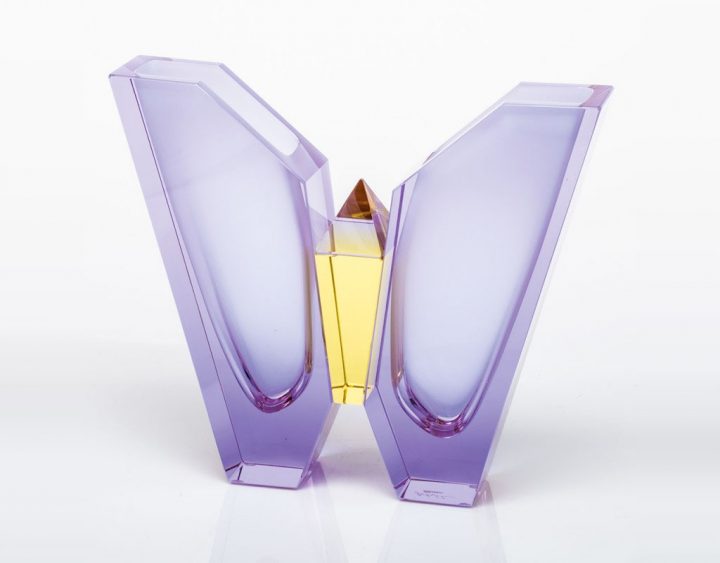 ボヘミアガラス モーゼル 花瓶 エアー 2919 （ Bohemian Glass Moser Hand Cut Vase Air 2919 )