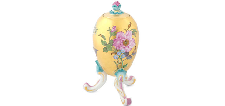 マイセン スパイスボックス 「スワンサーヴィス」 ( MEISSEN® Oviform Vessel with FF Flower Portraits After Copperplate Engravings )