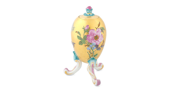 マイセン 脚付ボックス 「花の肖像画」 ( MEISSEN® Oviform Vessel with FF Flower Portraits After Copperplate Engravings )