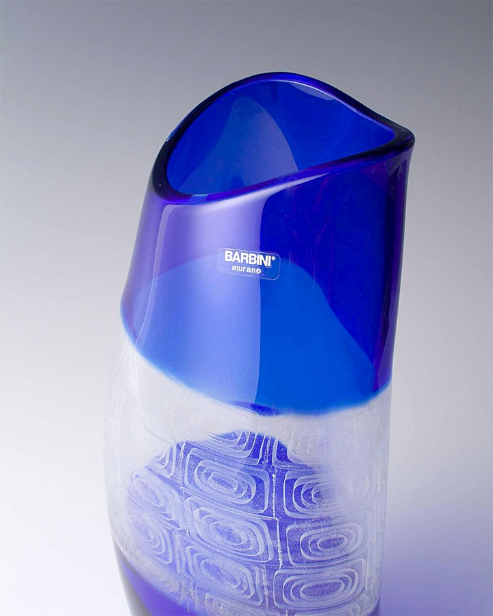 ヴェネチアガラス アルフレッド・バルビーニ 花瓶 ダブル・インカルモ ( Venetian Glass Alfredo Barbini "Doppio Incalmo" Vase )