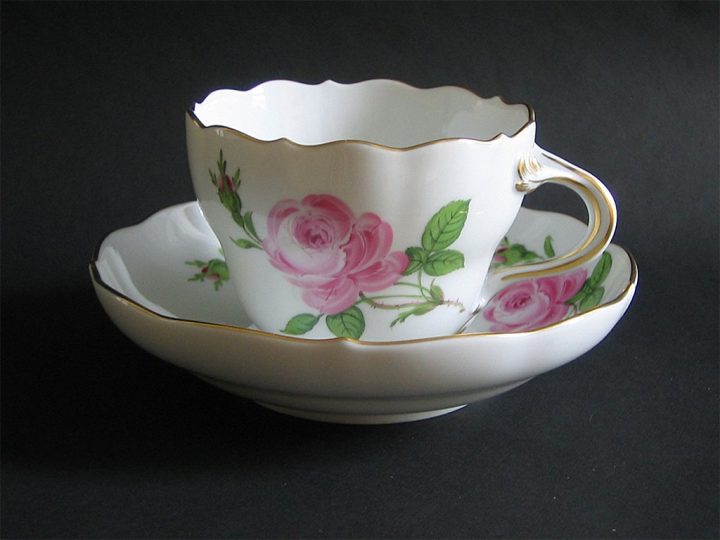 マイセン カップ＆ソーサー ピンクローズ ( Meissen Cup & Saucer Pink Rose )