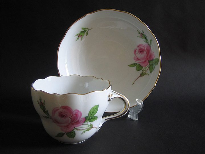 マイセン カップ＆ソーサー ピンクローズ ( Meissen Cup & Saucer Pink Rose )