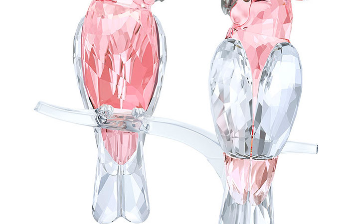スワロフスキー フィギュリン クルマサカオウム ( Swarovski Figurines Pink Cockatoos )