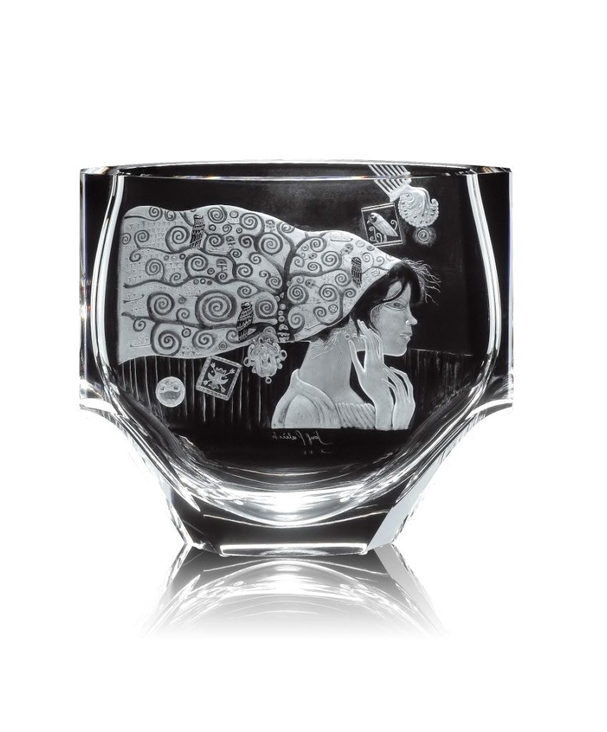ボヘミアガラス モーゼル 花瓶 エマ 2733 ( Bohemian Glass Moser Emma 2733, Hand Cut And Engraved Vase )