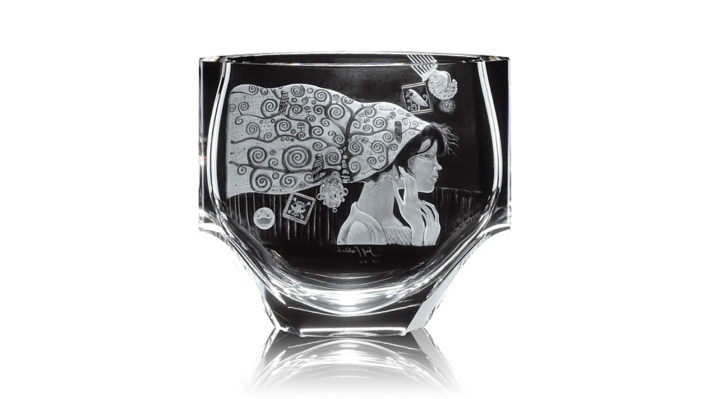 ボヘミアガラス モーゼル 花瓶 エマ 2733 ( Bohemian Glass Moser Emma 2733, Hand Cut And Engraved Vase )
