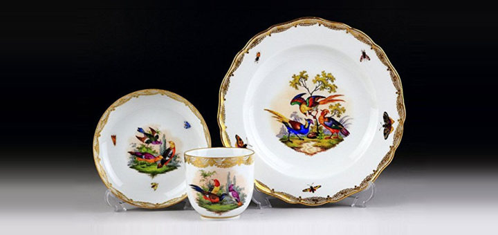 マイセン エキゾチックバード カップ プレート トリオ ( Meissen Exotic Bird Cup Plate Trio )