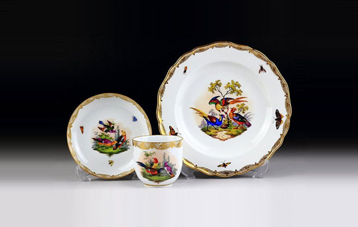 マイセン エキゾチックバード カップ プレート トリオ ( Meissen Exotic Bird Cup Plate Trio )