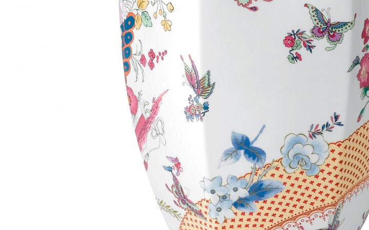 ウェッジウッド バタフライ ブルーム ファセット 花瓶 ( Wedgwood Butterfly Bloom 19.3in Faceted Vase )