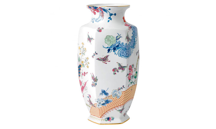 ウェッジウッド バタフライ ブルーム ファセット 花瓶 ( Wedgwood Butterfly Bloom 19.3in Faceted Vase )