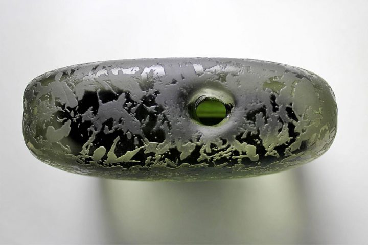 ヴェネチアガラス アルフレッド・バルビーニ 花瓶 アシッドエッチング コロッソ ( Venetian Glass Alfredo Barbini Acid-Etched Murano Corroso Vase )