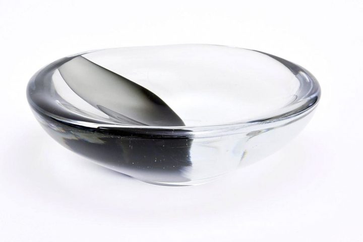 ヴェネチアガラス アントニオ・ダ・ロス 彫刻のようなボウル ( Venetian Glass Antonio Da Ros Chunky Sommerso Sculptural Glass Bowl ) 