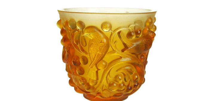 ラリック 花瓶 アヴァロン アンバー ( Lalique Vase Avalon Amber )