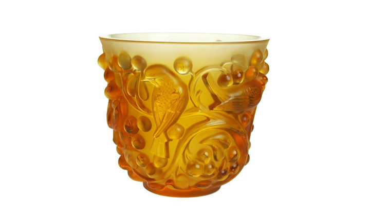 ラリック 花瓶 アヴァロン アンバー ( Lalique Vase Avalon Amber )