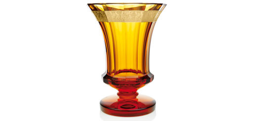 ボヘミアガラス モーゼル 花瓶 グロリア 628 トパーズ ( Bohemian Glass Moser Gloria 628, Hand Cut and Gilded Vase, Topaz )