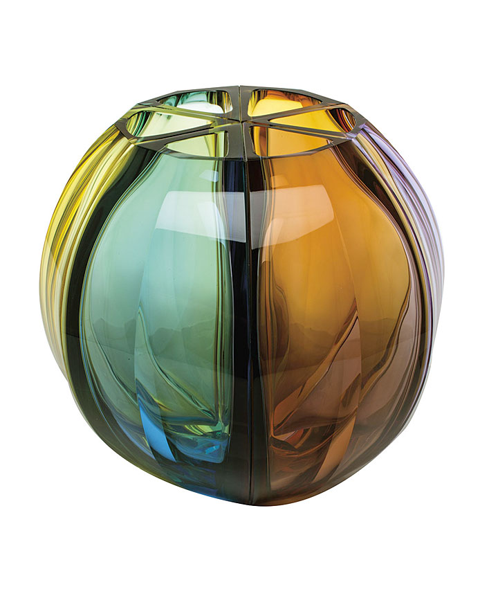 ボヘミアガラス モーゼル 花瓶 ボール ( Bohemian Glass Moser Ball Hand Cut Vase )