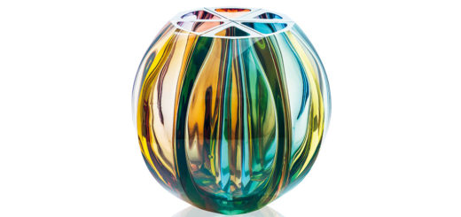 ボヘミアガラス モーゼル 花瓶 ボール ( Bohemian Glass Moser Ball Hand Cut Vase )