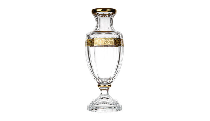 ボヘミアガラス モーゼル 花瓶 ボール ( Bohemian Glass Moser Merano Hand Cut and Gilded Vase )
