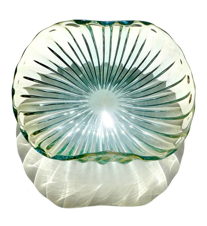 ヴェネチアガラス アルフレッド・バルビーニ センターピース ボウル ( Venetian Glass Alfredo Barbini Sommerso Ribbed Body Centerpiece Bowls )