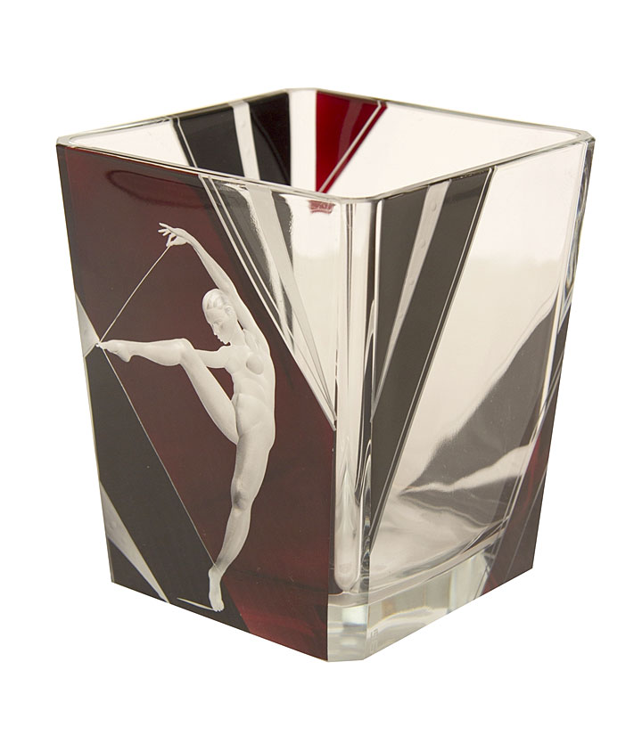 ボヘミアガラス カール・パルダ アールデコ 花瓶 踊る女性 ( Bohemian Glass Karl Palda Art Deco Vase Dancing Woman )