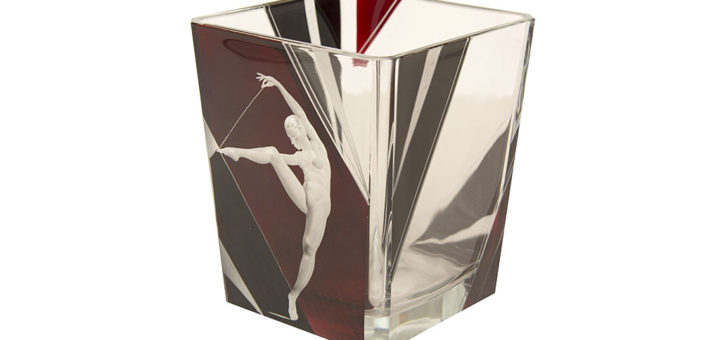 ボヘミアガラス カール・パルダ アールデコ 花瓶 踊る女性 ( Bohemian Glass Karl Palda Art Deco Vase Dancing Woman )